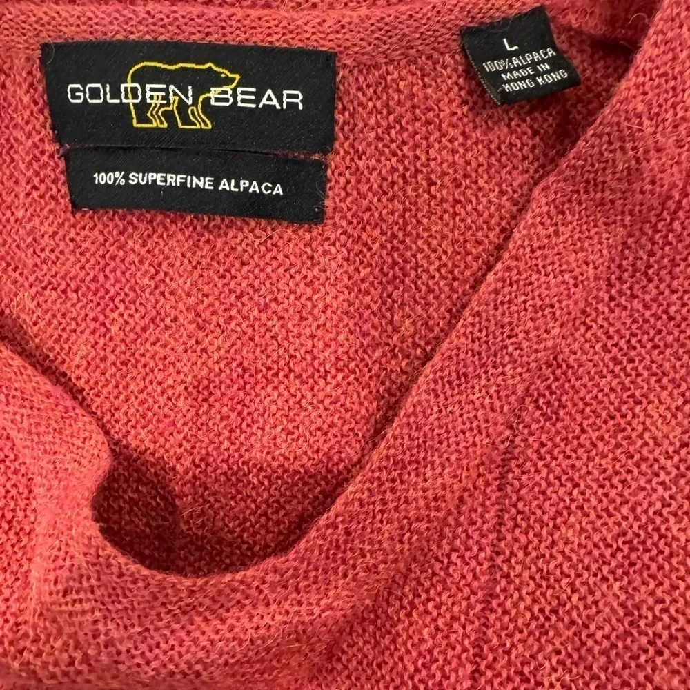Golden Bear Mens Sz L 100% Superfine Alpaca Vneck Sweater
